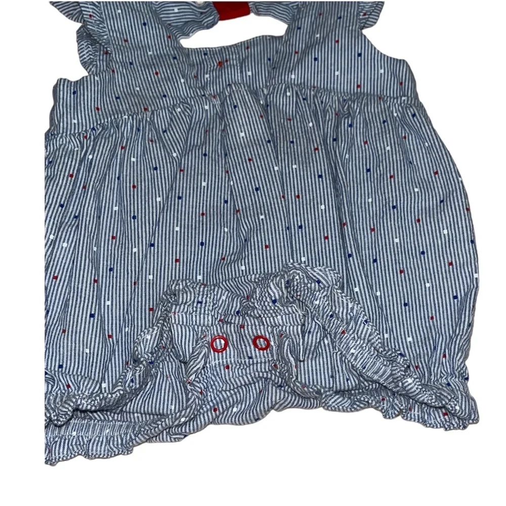 Cat & Jack • RED|WHITE|BLUE Striped & Polka Dot  Design Onesie - Picture 9 of 11